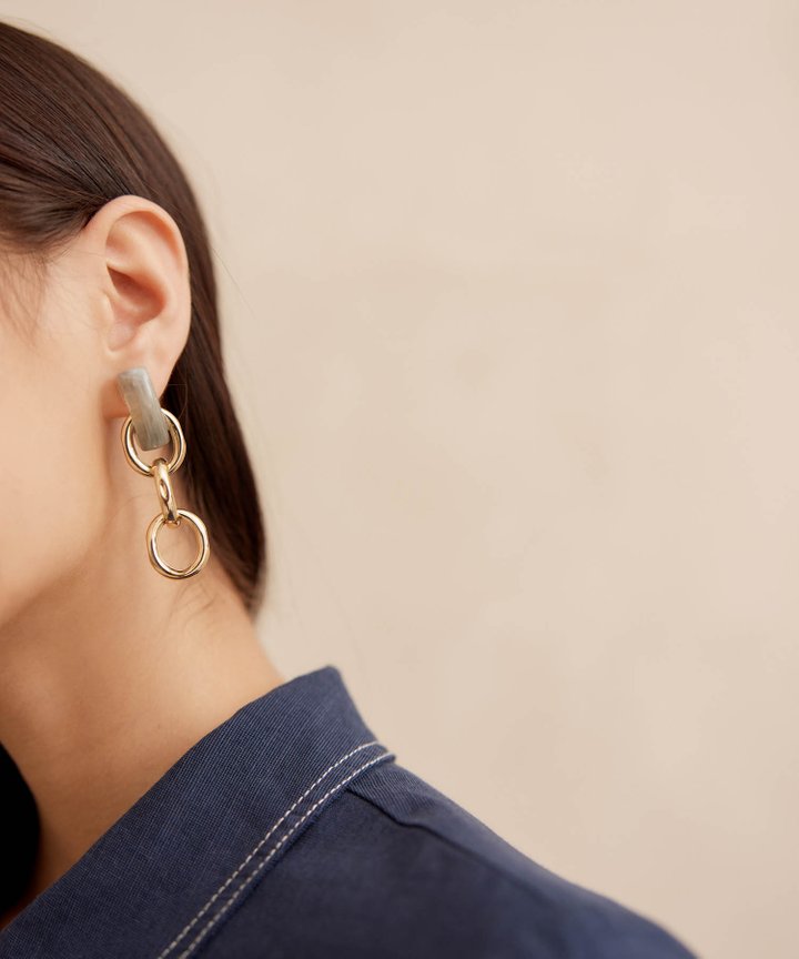 Augusta Chainlink Earrings - Ash