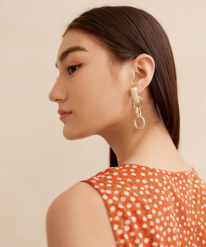 Augusta Chainlink Earrings - Ivory