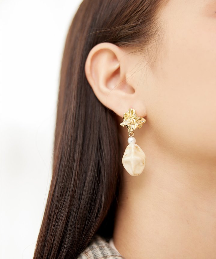 Caspian Abstract Earrings - Bone