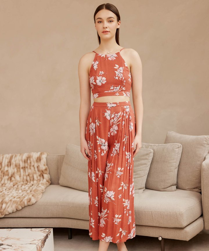 Palisades Floral Pants - Blush