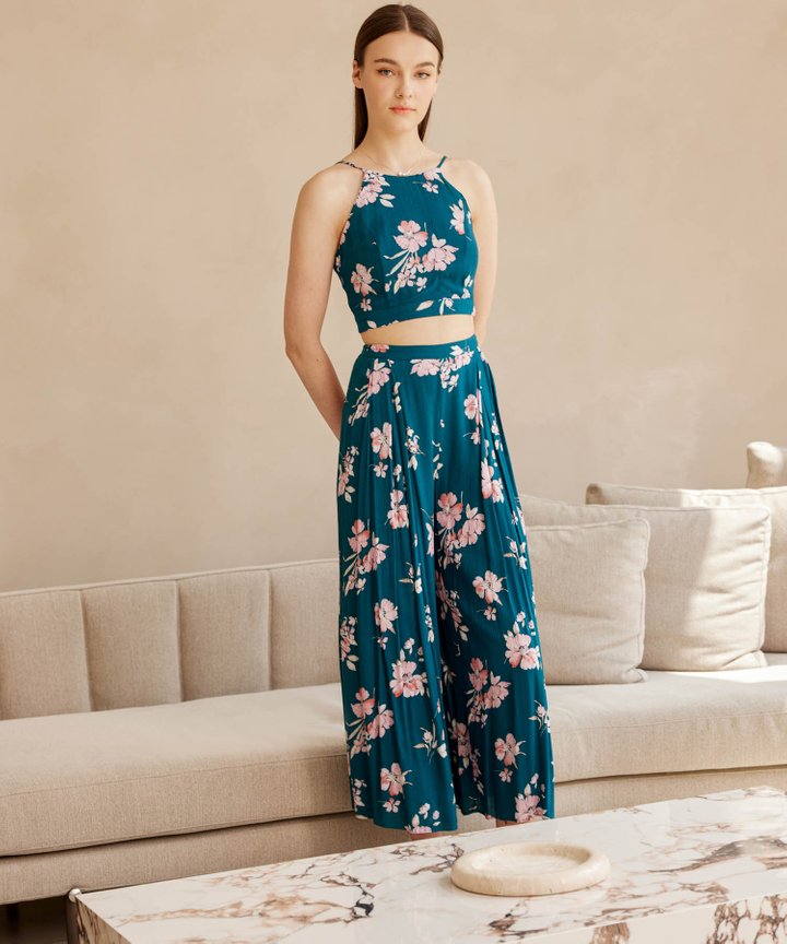 Palisades Floral Pants - Ocean