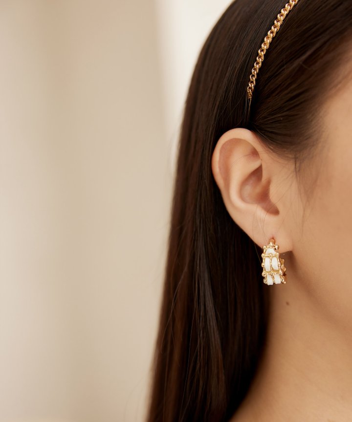 Issey Woven Rope Earrings - White