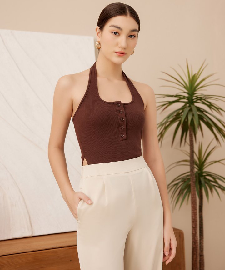 Remi Knit Halter - Espresso