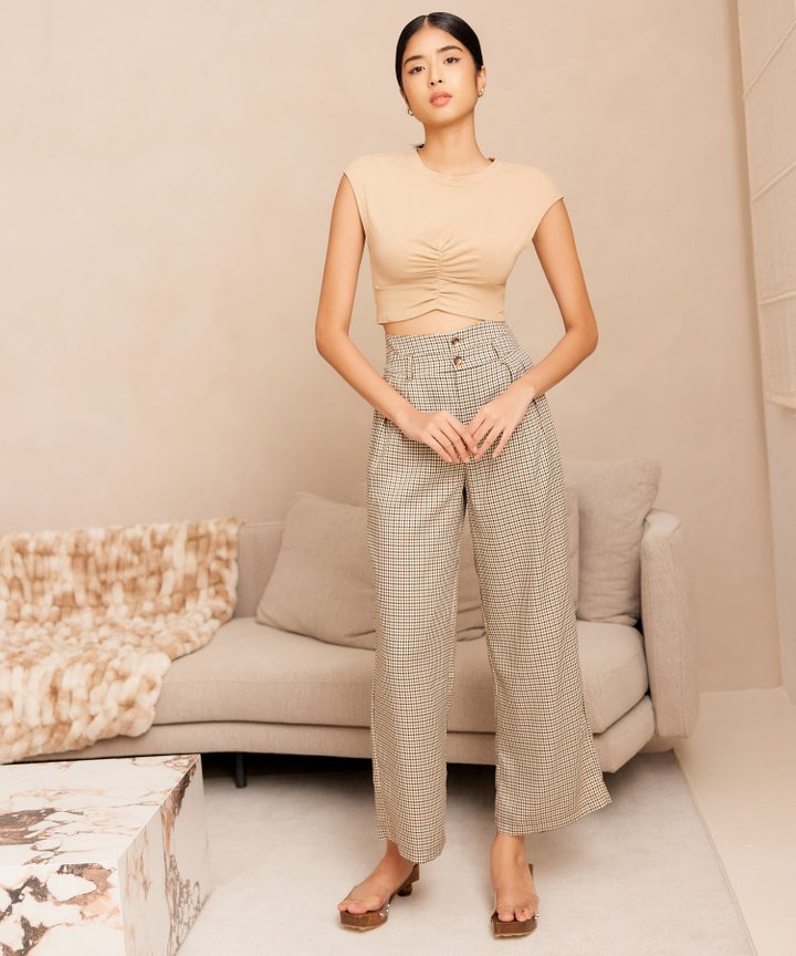 Ablo Gathered Muscle Tee - Latte