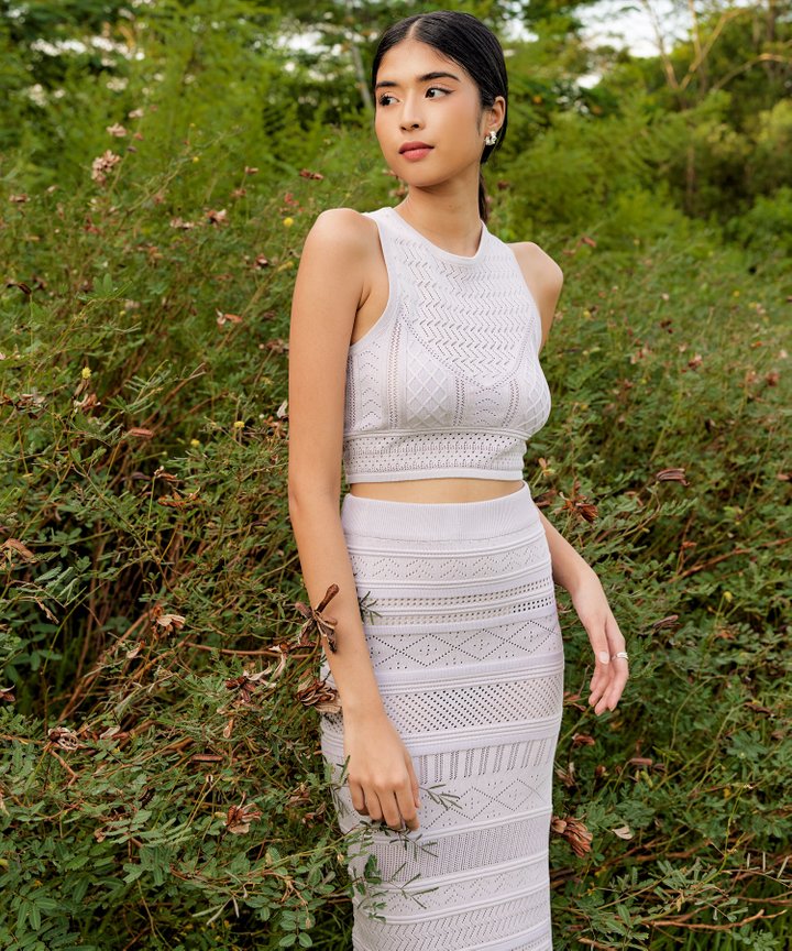 En Saison Crochet Top - Spun Pearl