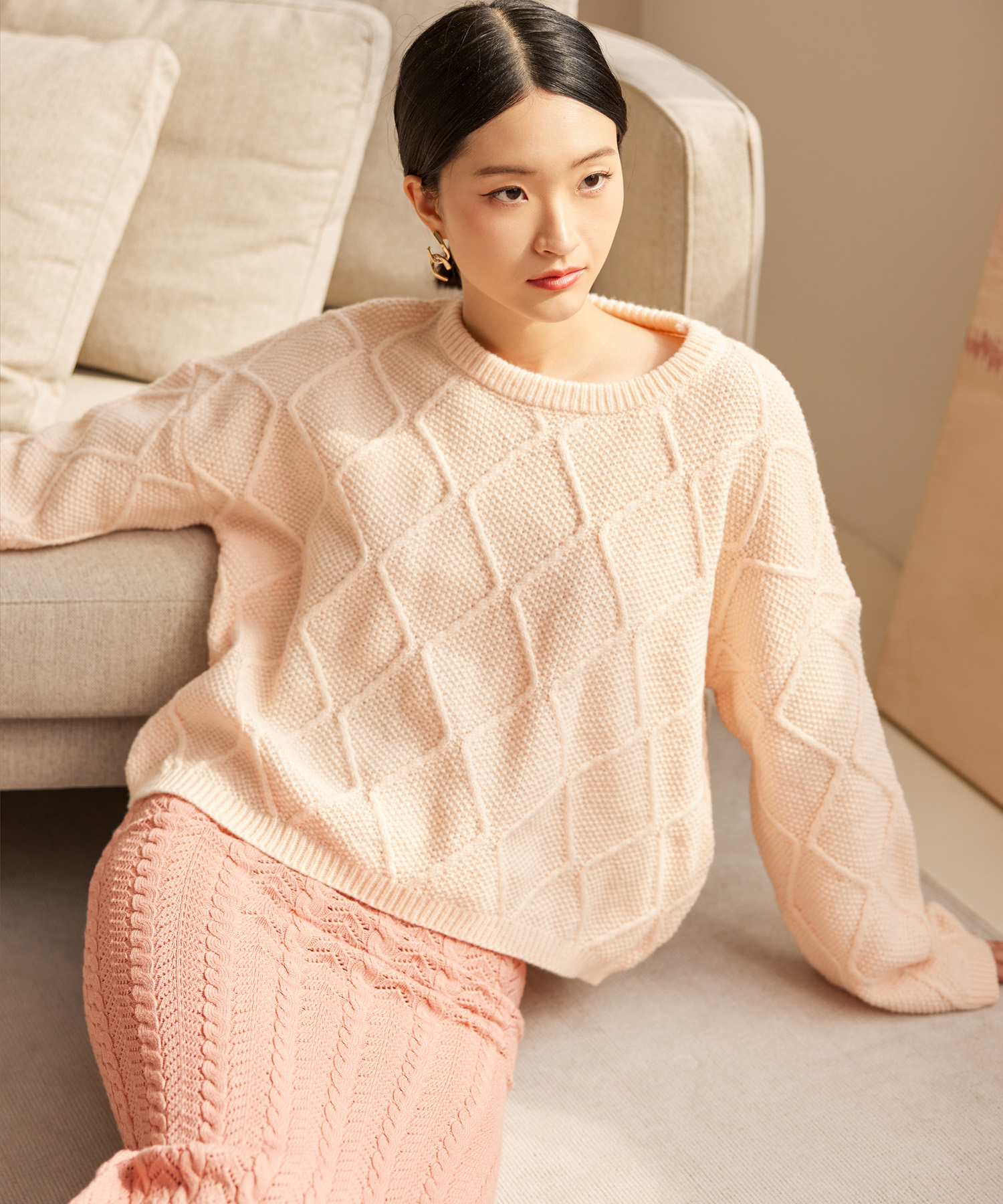 Peach hotsell oversized sweater