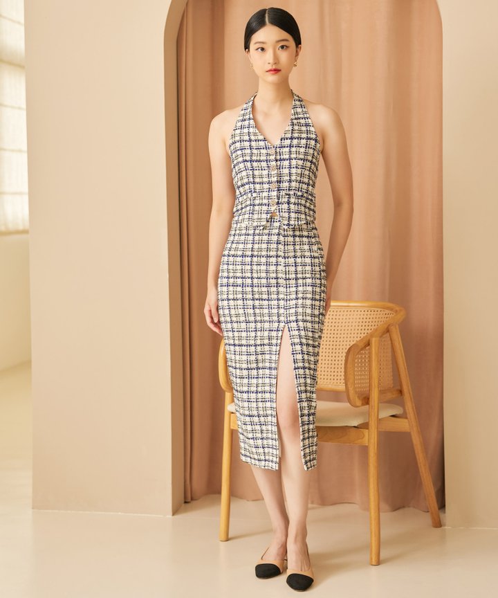 Jina Tweed Pencil Skirt - Ivory