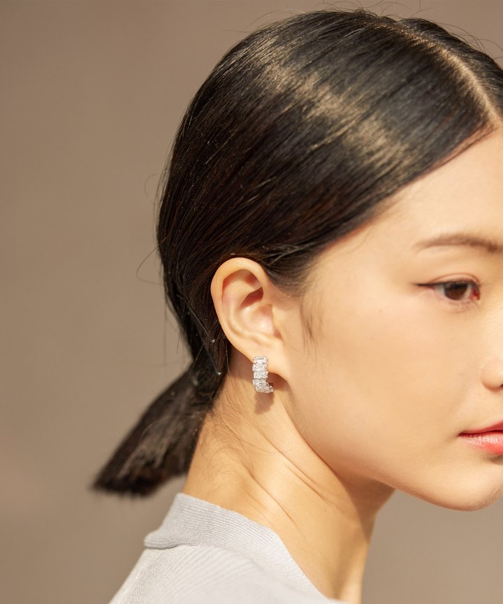 Simone Diamante Earrings - Silver