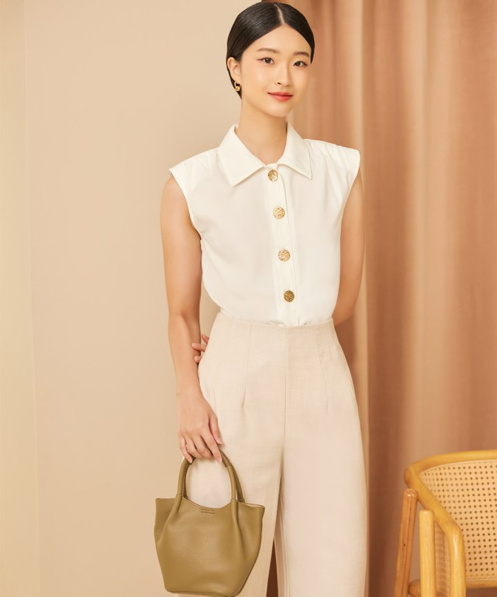 Vittoria Padded Blouse - White