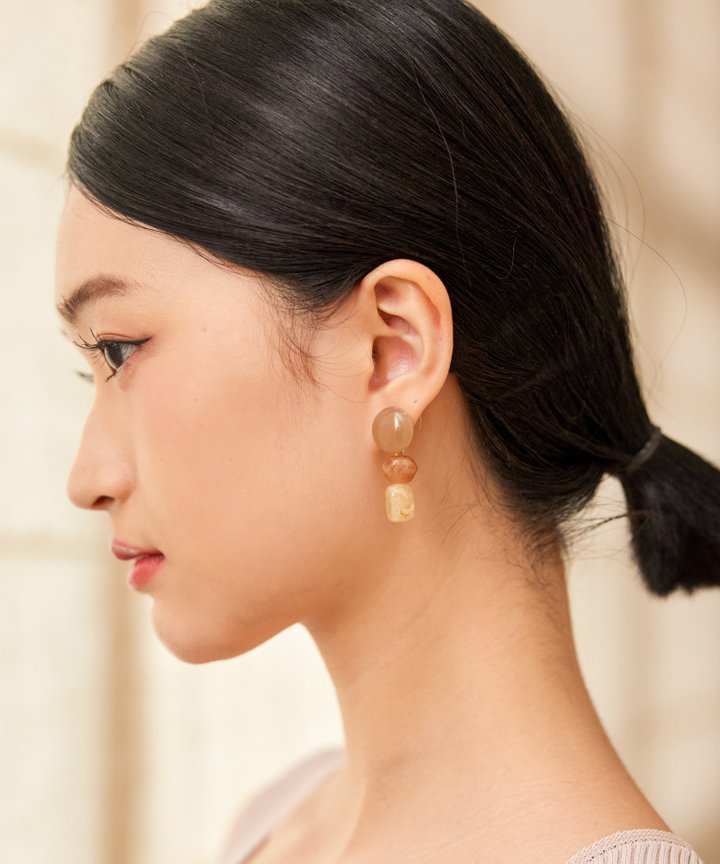 Yafa Dangle Earrings - Latte