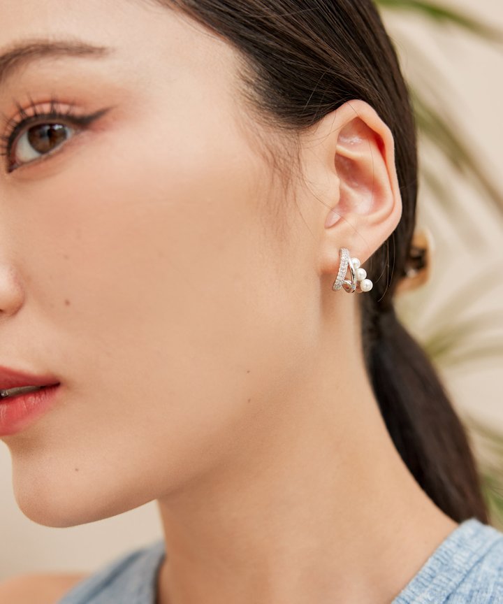 Montpellier Pearl Earrings - Silver