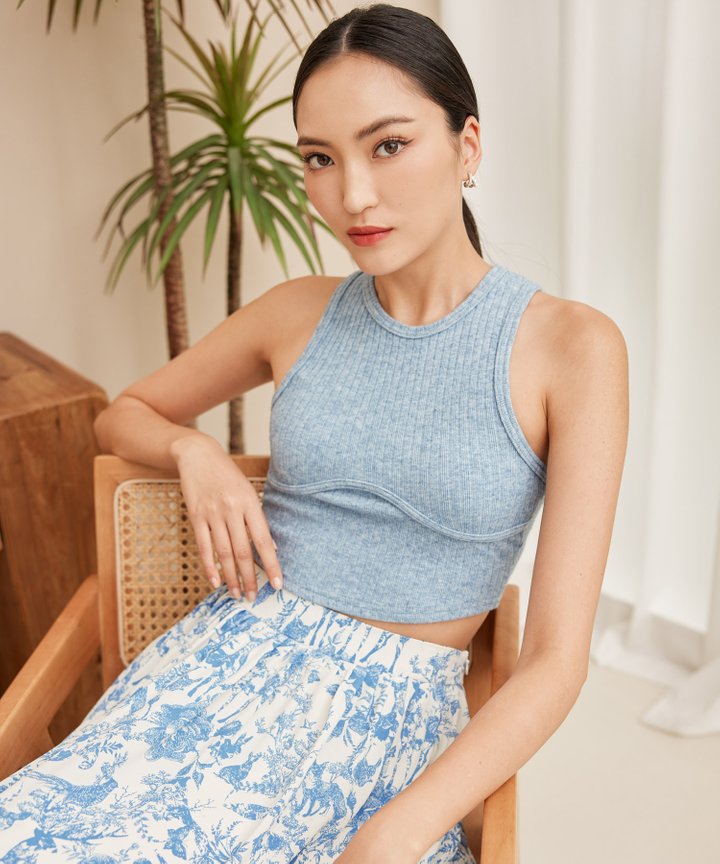 Taylor Ribbed Tank - Blue
