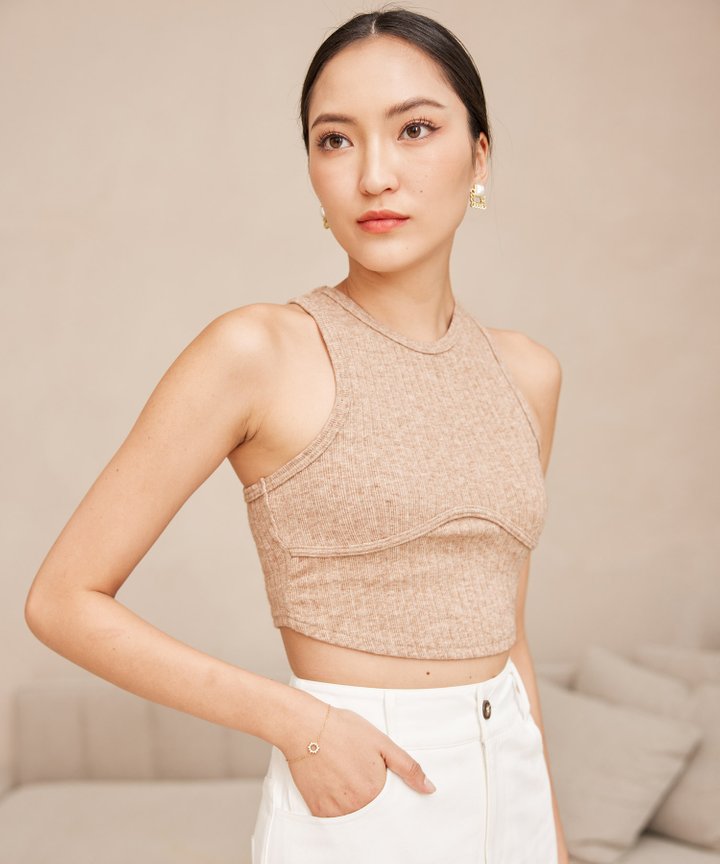 Taylor Ribbed Tank - Nude