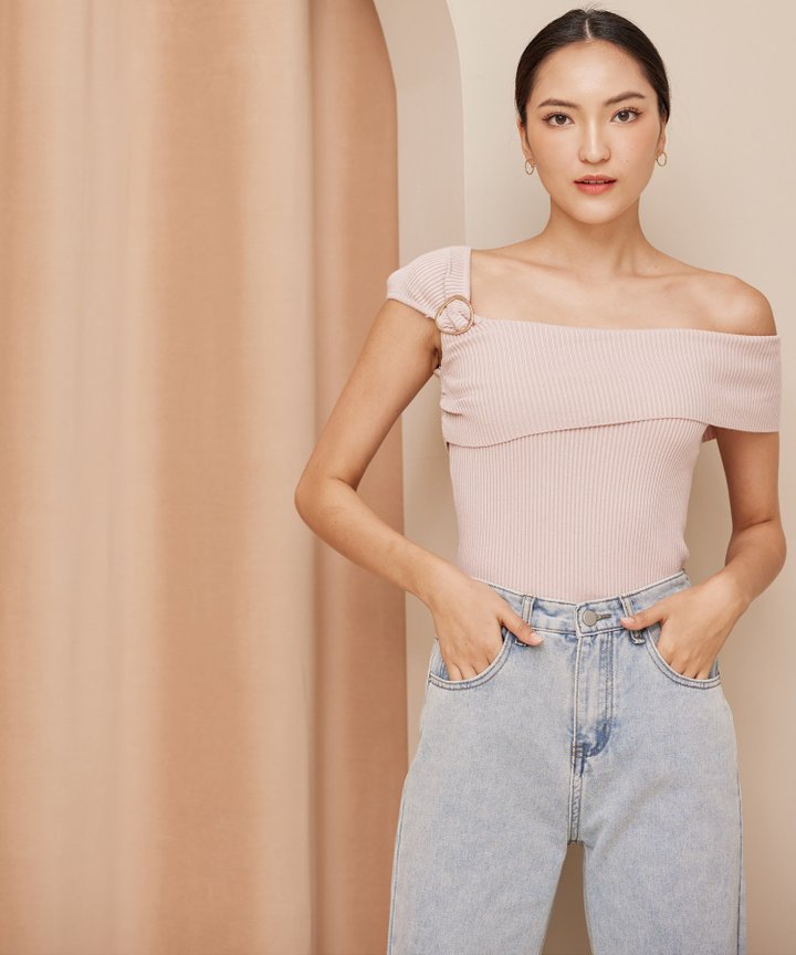 Verona Cold Shoulder Top - Blush