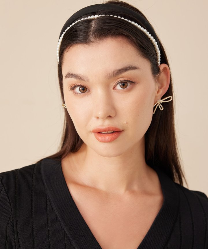 Blair Pearl Hairband - Black