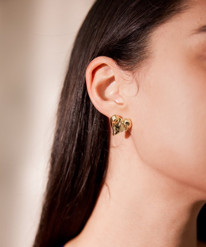 Cupid Heart Earrings - Gold
