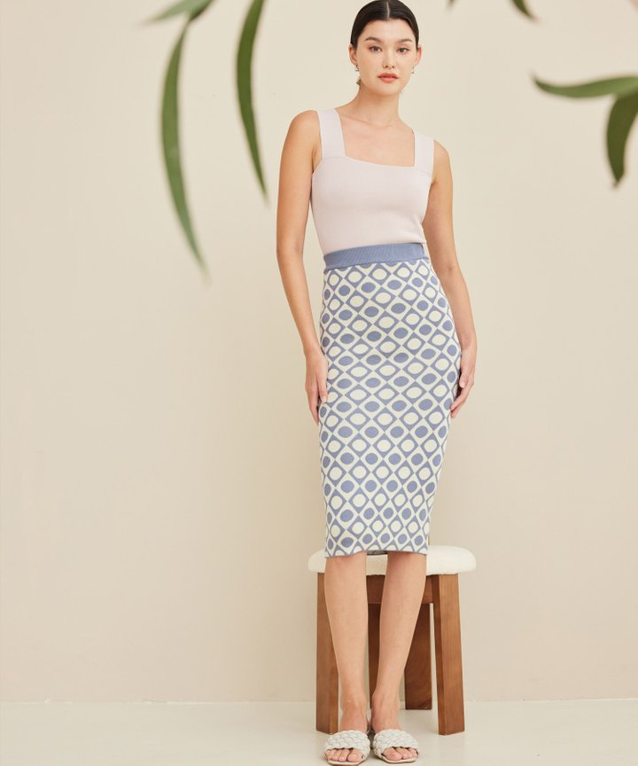 Roma Knit Skirt - Periwinkle