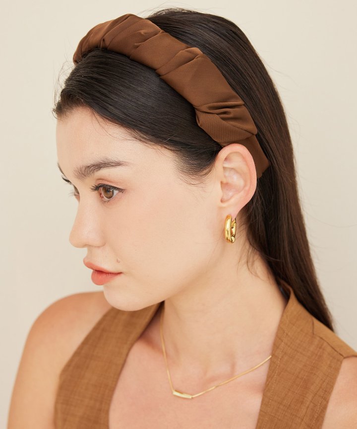 Hunza Ruched Hairband - Espresso