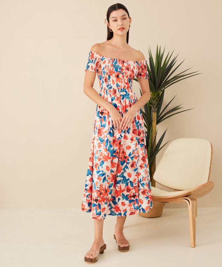 Maxi floral wedding guest on sale dress