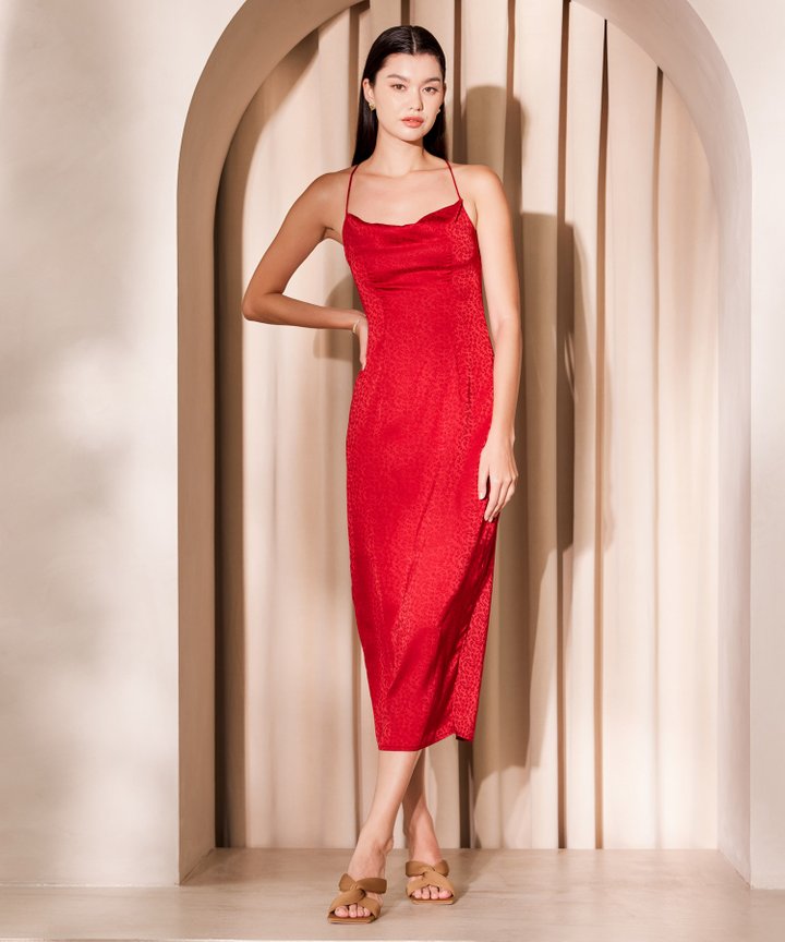 Valletta Satin Maxi - Crimson