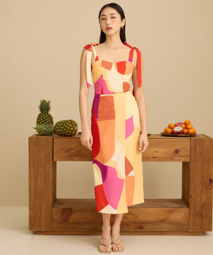 Xiomara Abstract Skirt - Heatwave