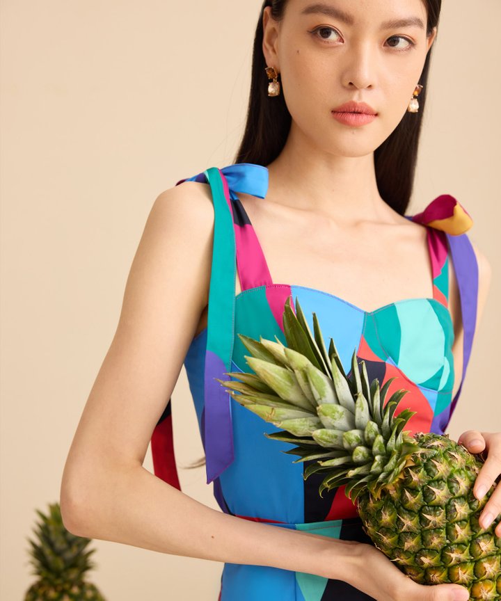 Xiomara Bustier Top - Blue Horizon