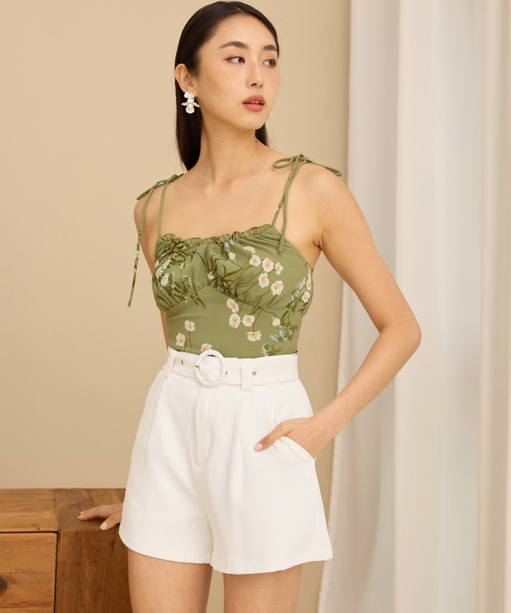 Beaune Belted Shorts - White