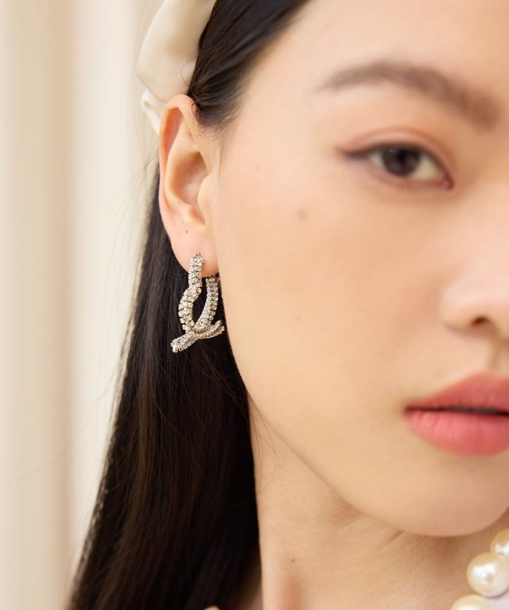 Bella Embellished Heart Earrings