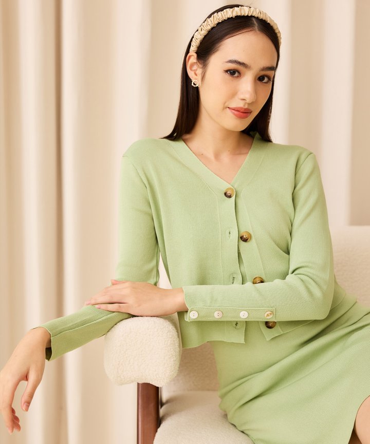 Frieda Classic Fitted Knit Set - Mint