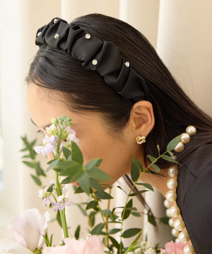 Nadya Embellished Hairband - Black