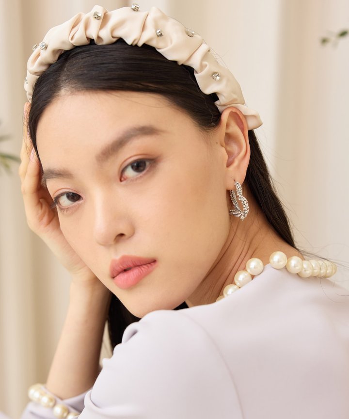 Nadya Embellished Hairband - Cream