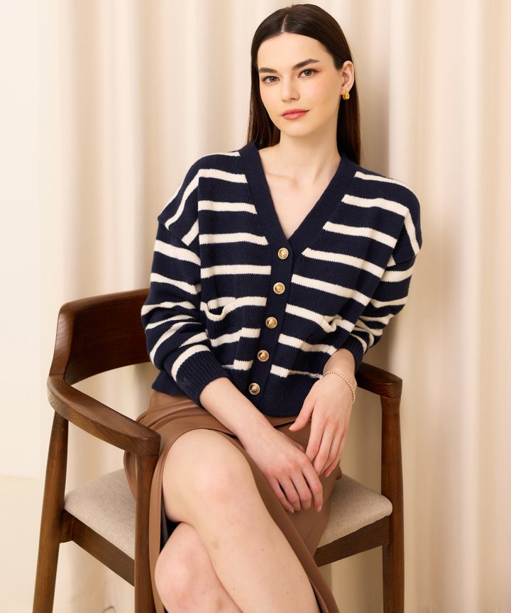 Ciaran Cardigan - Black Stripe