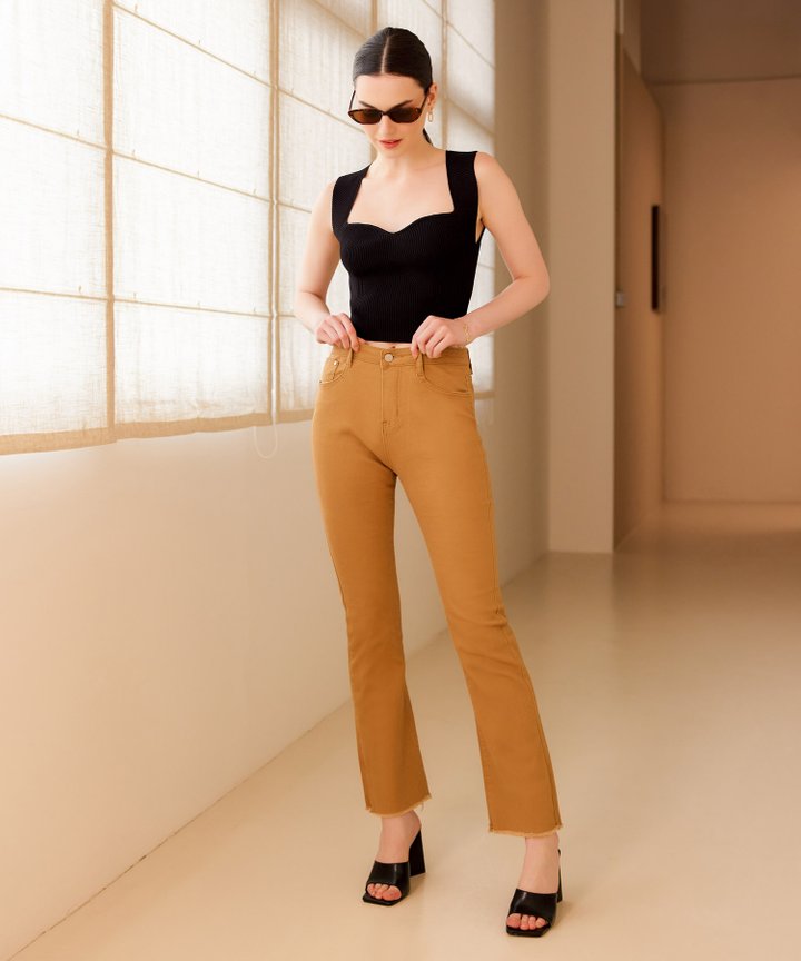 Morrone Straight Hi-Rise Jeans - Toffee