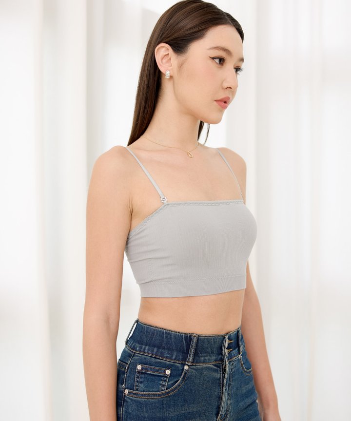 Sabelle Lace Trimmed Padded Bustier - Powder Blue