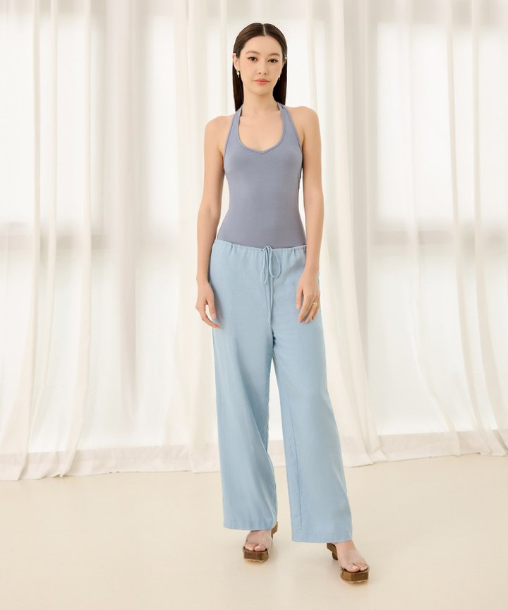 Venezia Linen Pants - Chambray Blue