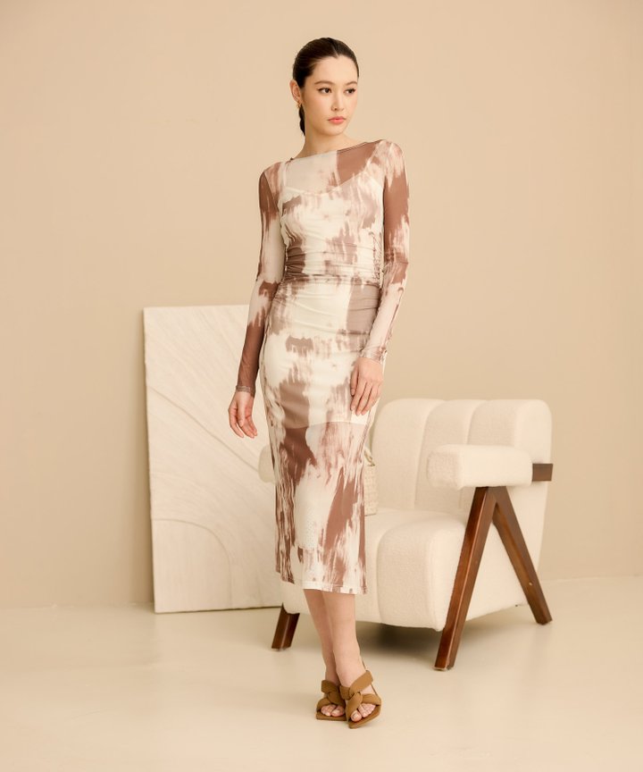 Nadya Tie Dye Dress - Mauve