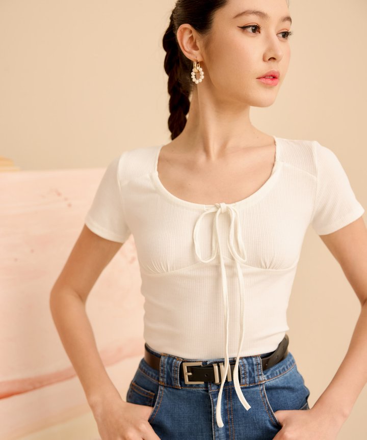Rue Tie Top - White