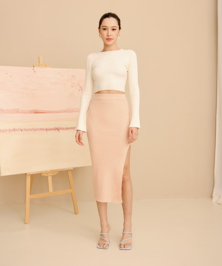 Sylvie Knit Skirt - Apricot