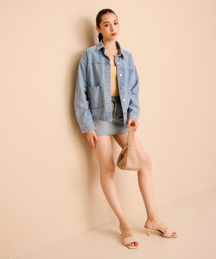 Addison Denim Skorts - Light Wash