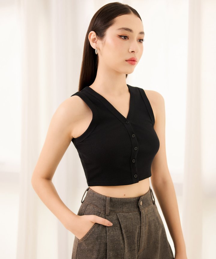 Alexa Button Tank - Black