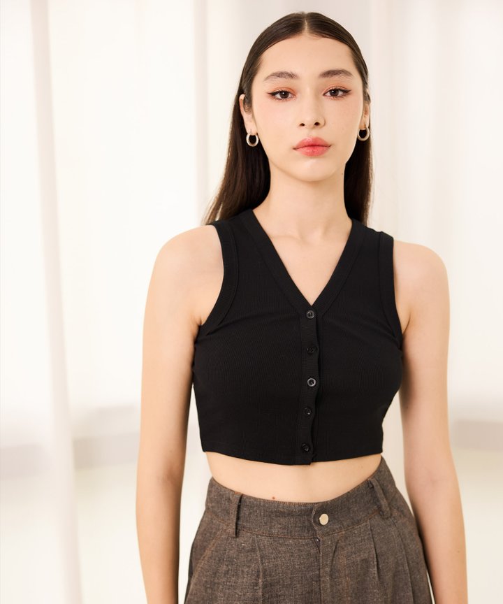 Alexa Button Tank - Black