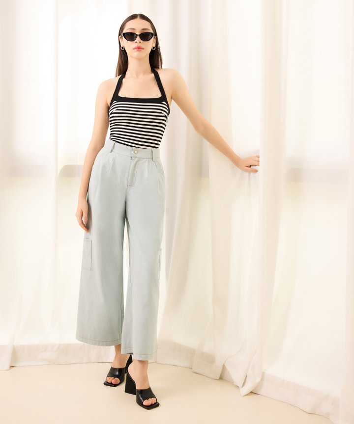 Brisa Cargo Jeans - Light Washed Blue