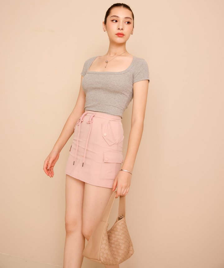 Malone Scoop Neck Tee - Light Grey