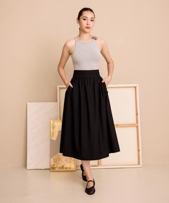 Marisol Full Skirt - Black