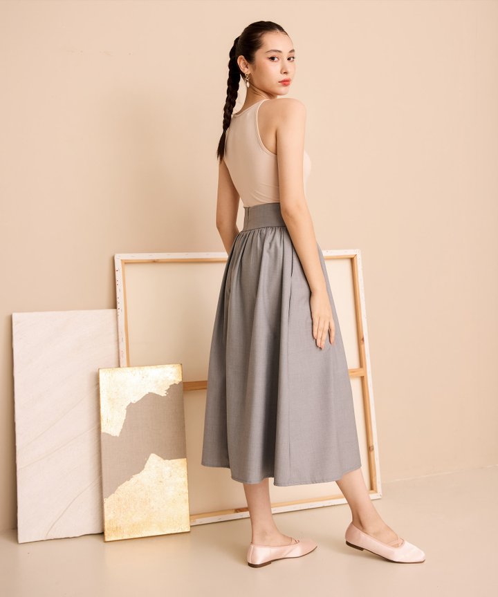 Marisol Full Skirt - Grey