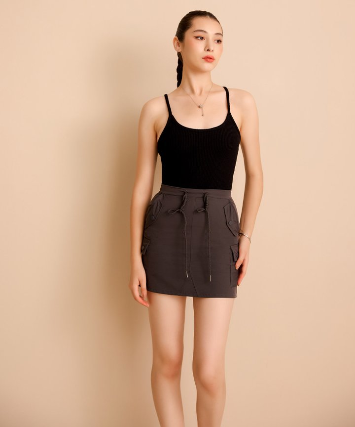 Nikki Textured Tank - Black