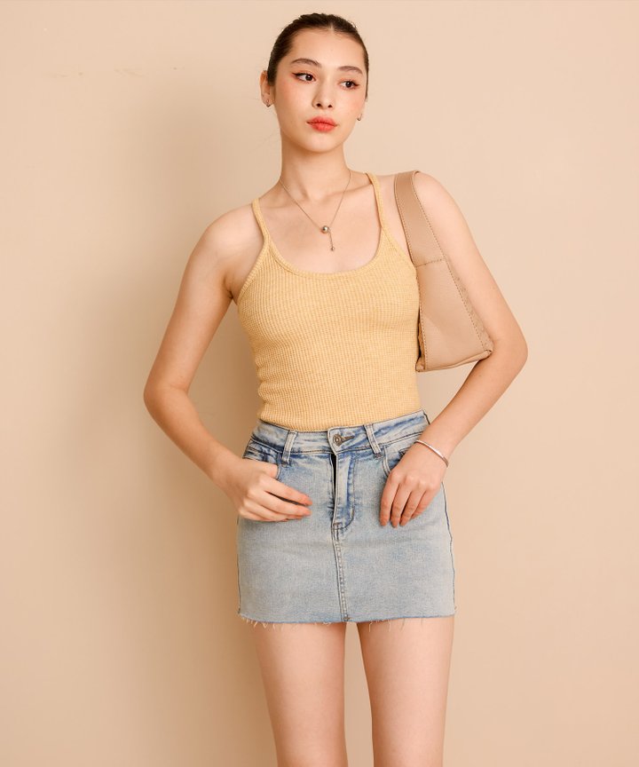 Nikki Textured Tank - Butter