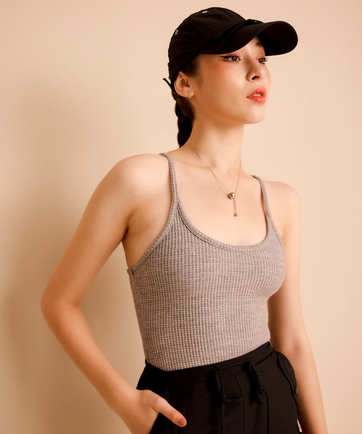 Nikki Textured Tank - Grey