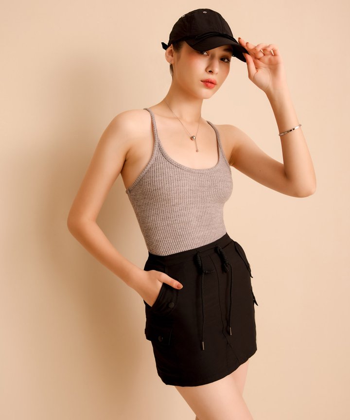 Nikki Textured Tank - Grey