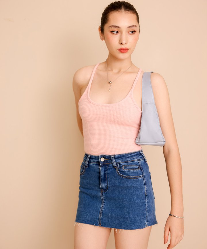 Nikki Textured Tank - Pink